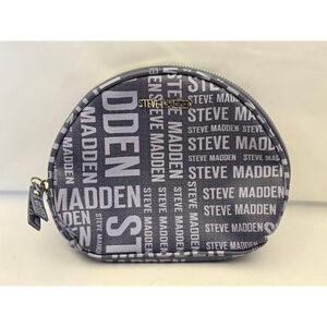 Women's Steve Madden One Size Grey White Logo Cosmetic Bag